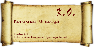 Koroknai Orsolya névjegykártya
