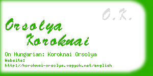orsolya koroknai business card